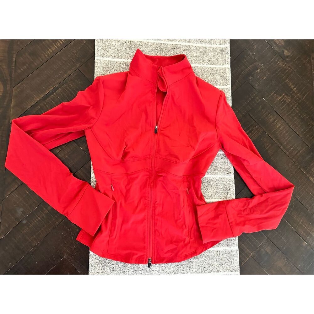 🌸 Halara Viral Red BBL Slimming Full Zip Jacket Size Small New